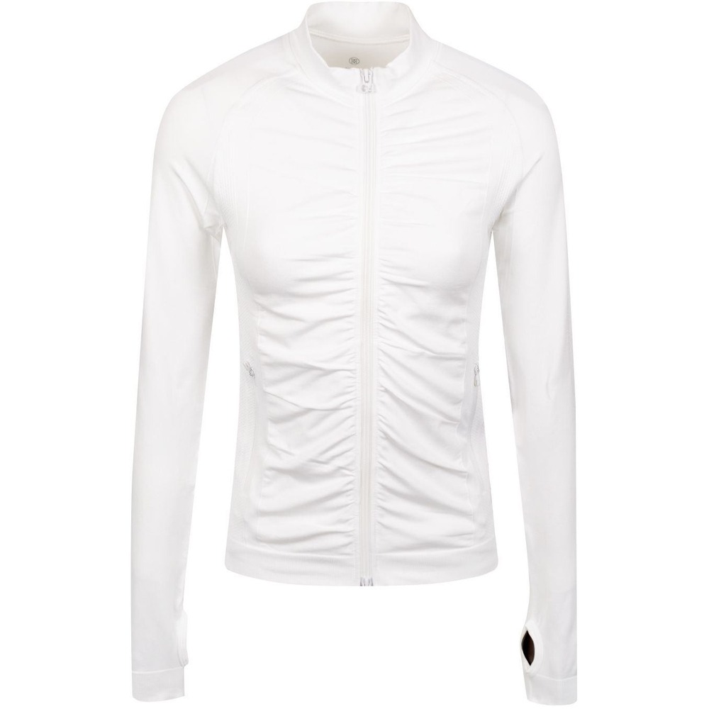 G/FORE Womens Ruched Seamless Full Zip Jacket Snow White G4LS19O50 Size M NEW